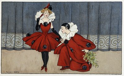 Pierrot et Colombine - dess. par Florence Hardy, début 20e siècle - Florence Hardy