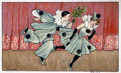 Pierrot courant après Colombine - dess. par Florence Hardy, début 20e siècle - Florence Hardy