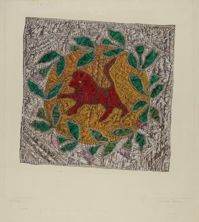 Bloc de courtepointe "Lion Rouge" - Florence Truelson