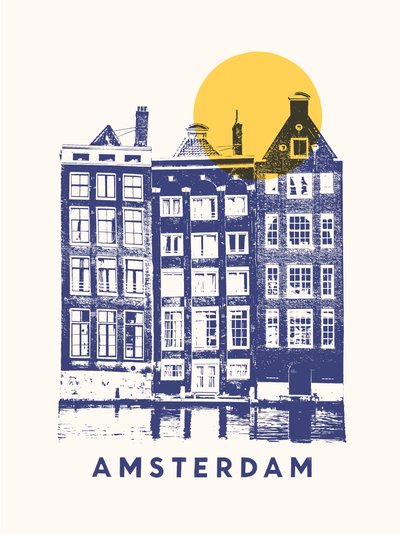 Amsterdam - 3 bâtiments et soleil, 2020 - Florent Bodart