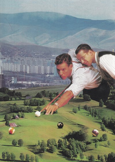 Billard avec de bons amis, 2020 (collage) - Florent Bodart