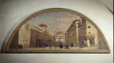 Lunette avec vue de la Via de Servi, Florence - Florentine School