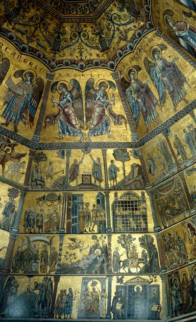 Mosaïque sur le plafond en coupole du baptistère Saint-Jean, Florence - Florentine School