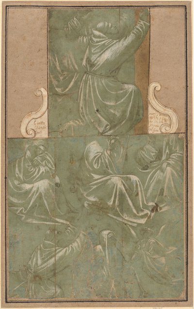 Études de Saint François à genoux et autres figures - Florentine School