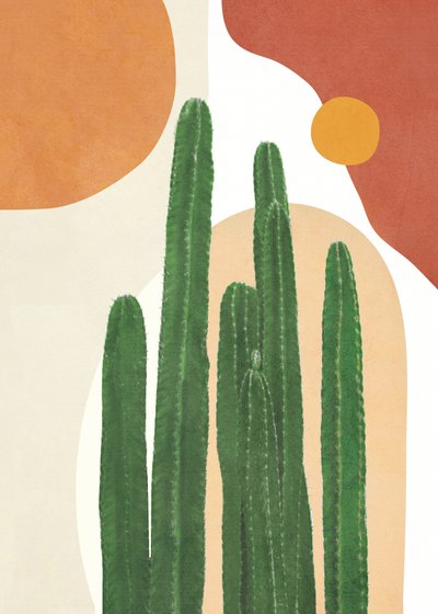 Cactus du désert style bohème - Flow Line