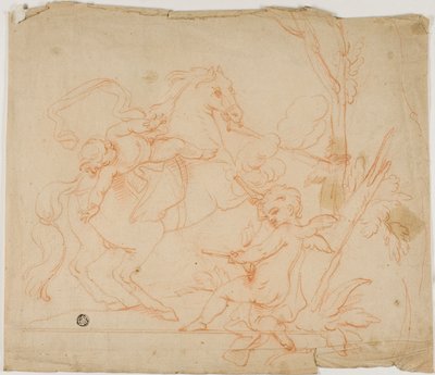 Putto Tirant sur Putto à Cheval - Follower of Charles Le Brun