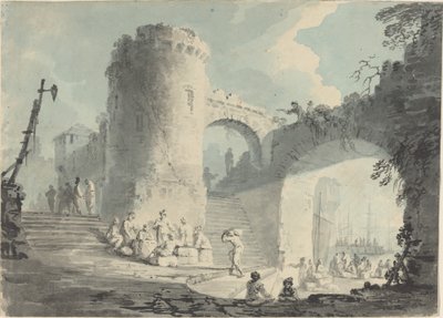 Scène de port - Follower of Claude Joseph Vernet