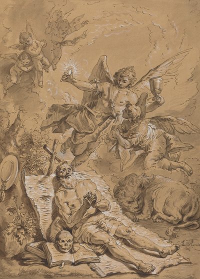 Dernière communion de Saint Jérôme - Follower of Francesco Fontebasso
