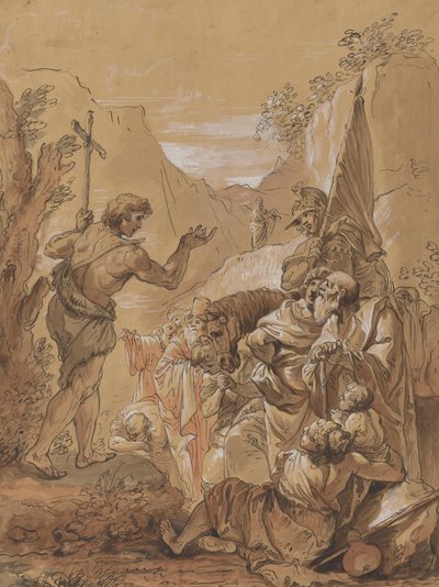 Prédication de Jean-Baptiste dans le désert - Follower of Francesco Fontebasso