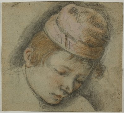 Tête de jeune homme avec un bonnet rose - Follower of Jacopo Bassano