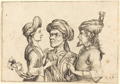 Trois figures orientales - Follower of Martin Schongauer
