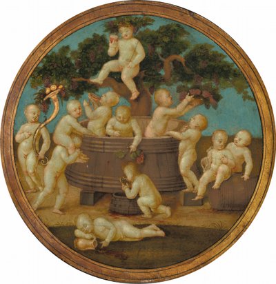 Putti avec un pressoir à vin - Follower of Raphael