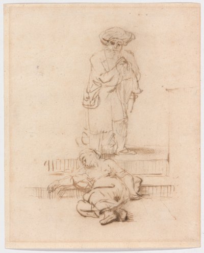 Copie après le Lévite et la femme violée - Follower of Rembrandt van Rijn