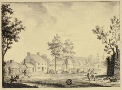 Chasseurs et troupeau de bovins à l