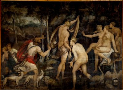 Diane (Artémis), déesse de la chasse, et Actéon, chasseur - Fontainebleau School