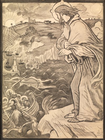 Christ voit les disciples peiner à la rame - Ford Madox Brown
