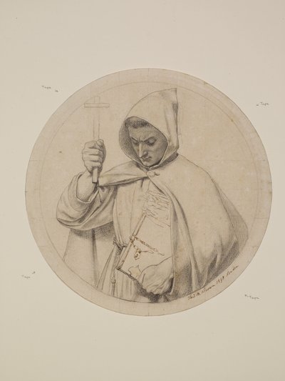Wycliffe lisant sa traduction de la Bible - Étude d