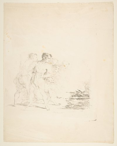 Hommes crachant sur un feu, vers 1820-1850 - Formerly attributed to Goya