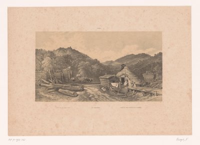 Bûcherons dans la Forêt-Noire (Figuren in een landschap) - Fortuné Ferogio