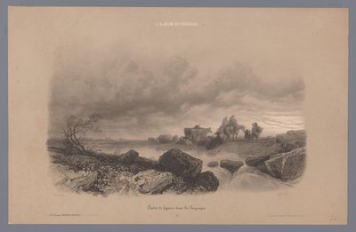 Voyageurs et vaches près d