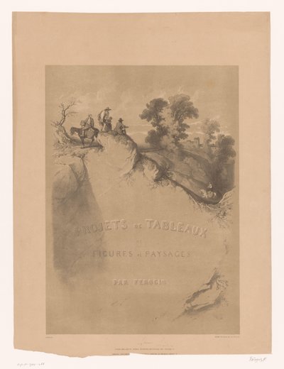 Page de titre avec paysage rocheux et voyageurs le long d