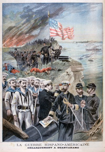 Débarquement des troupes à Guantanamo, Cuba, 1898 - Fortuné Méaulle