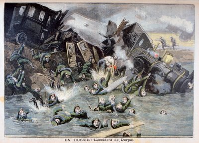 Accident de train militaire à Dorpat, Russie - Fortuné Méaulle