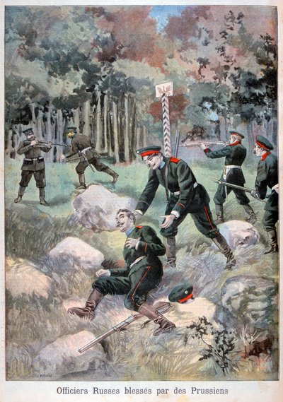 Officier russe blessé par les Prussiens, frontière russe - Fortuné Méaulle