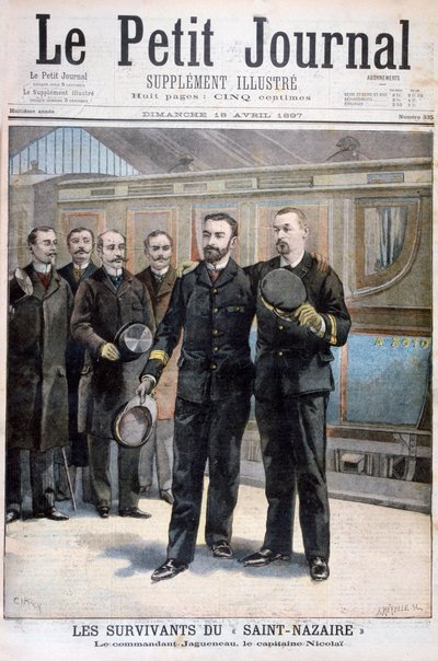 Survivants de la Ville de Saint Nazaire, Commandant Jagueneau et Capitaine Nicolai, 1897 - Fortuné Méaulle