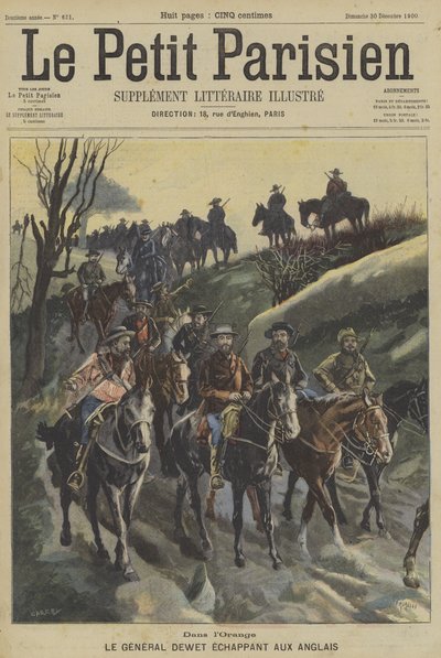 Le général boer Christiaan de Wet échappant aux forces britanniques dans l