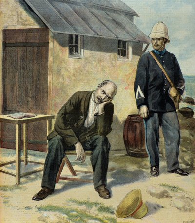 Le capitaine Alfred Dreyfus prisonnier sur l