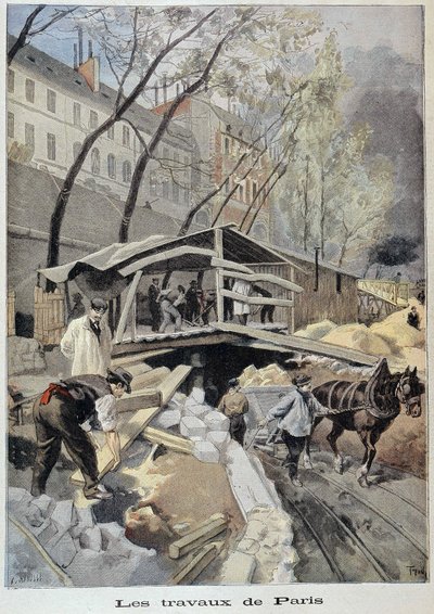Chantier dans Paris - dans "Le petit journal" du 14/05/1899 - Fortune Louis Meaulle