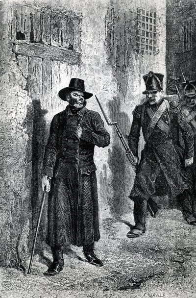 Javert poursuivant Valjean, illustration de 