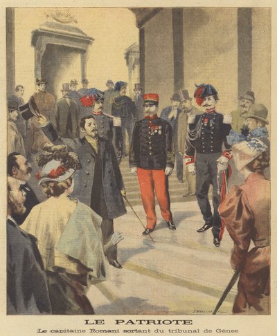 Le patriote. Le capitaine Romani quittant son procès à Gênes - Fortune Louis Meaulle