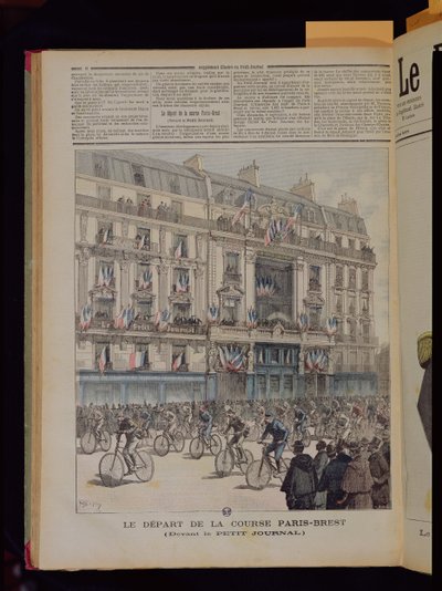 Départ de la course cycliste Paris-Brest devant les bureaux de 