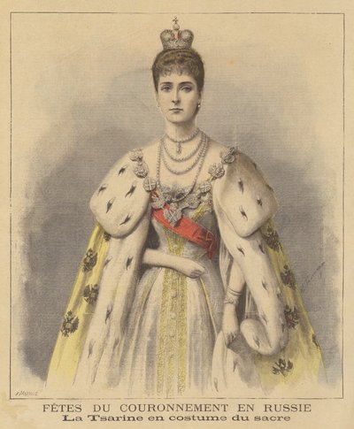 La tsarine Alexandra de Russie dans ses robes de couronnement - Fortune Louis Meaulle