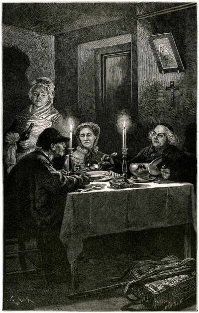 Victor Hugo "Les Misérables" Illustration de Lix gravée par Meaulle : le Forçat et l
