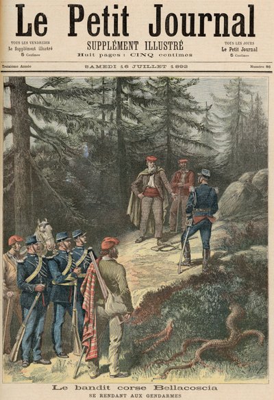Le bandit corse, Jacques Bellacoscia, se rendant à la police, de 