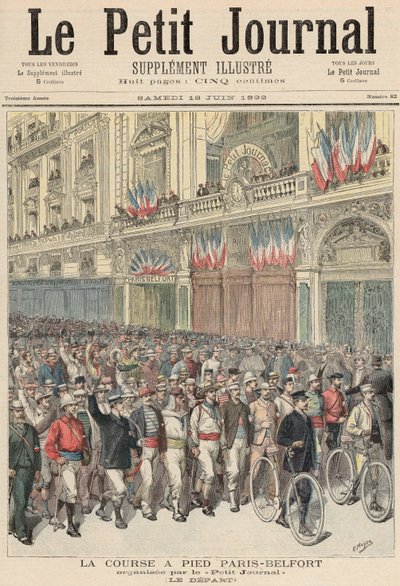 Le départ de la course sur route de Paris à Belfort, de 