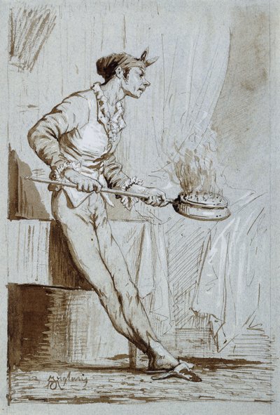 Servante avec un chauffe-lit - Fortuny y Carbó