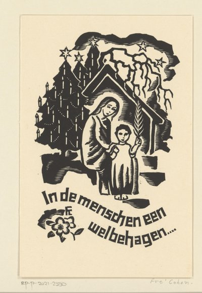 Carte de Noël pour 1933 de Bernard W.M. Ottevanger - Fré Cohen