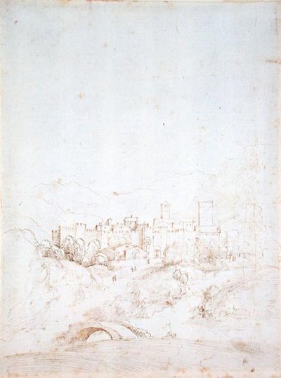 Une ville colline italienne (recto) - Fra Bartolomeo