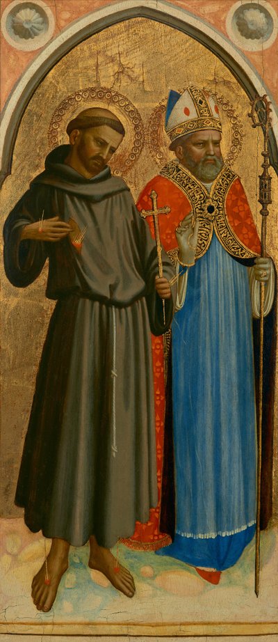 Saint François et un saint évêque, fin des années 1420 (tempera et feuille d