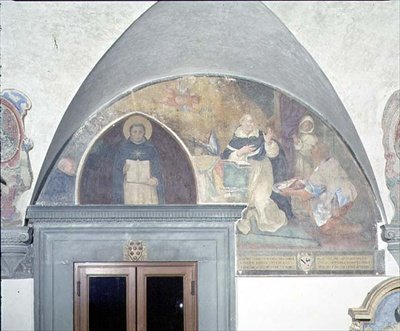 La découverte miraculeuse de la clé de la ceinture de Saint Antonin, lunette - Fra (c.1387 1455) Angelico