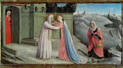 La visitation, Sainte Marie visite Sainte Elisabeth ... - Fra (c.1387-1455) Angelico