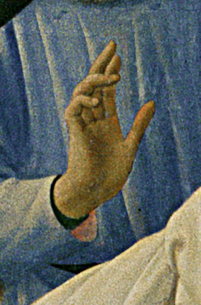 Détail du retable de Santa Trinita, cadre et pinacles par Lorenzo Monaco (Piero di Giovanni) (c.1370-1425) terminé c.1434 - Fra  Angelico