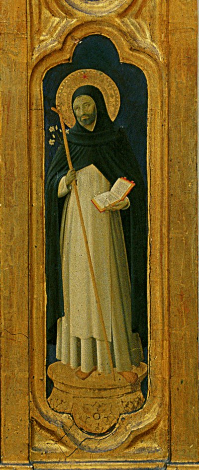 Détail du retable de Santa Trinita, cadre et pinacles par Lorenzo Monaco (Piero di Giovanni) (c.1370-1425) complété c.1434 - Fra  Angelico