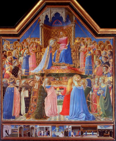 Le Couronnement de la Vierge (prédelle de scènes de la vie de Saint Dominique) - Fra  Angelico