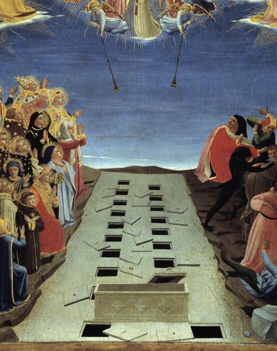 Le Jugement dernier : Détail des tombes ouvertes - Fra  Angelico
