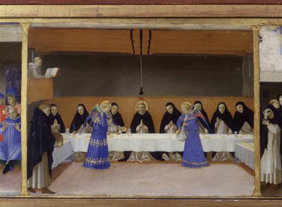 Le repas des moines servi par les anges - la partie inférieure (la prédelle) de la 